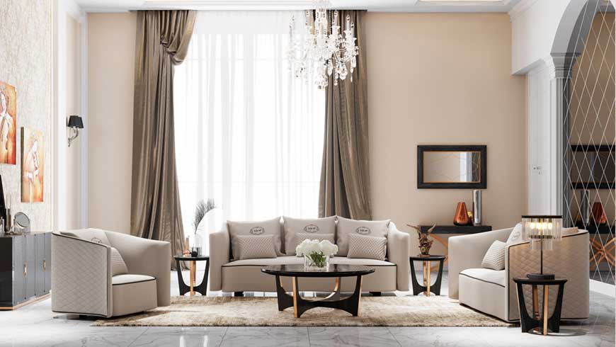 bộ ghế sofa cho phòng khách tân cổ điển