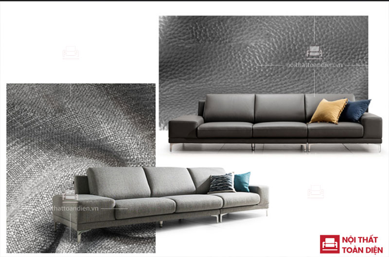 2 chất liệu làm 1 kiểu ghế sofa tại xưởng sofa Hà Nội