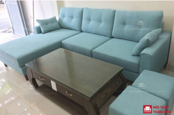 bộ ghế sofa góc nỉ mã 120 phòng khách chung cư an bình city