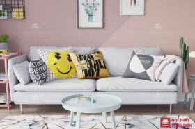 mẫu ghế sofa văng nỉ vintage cho phòng khách chung cư